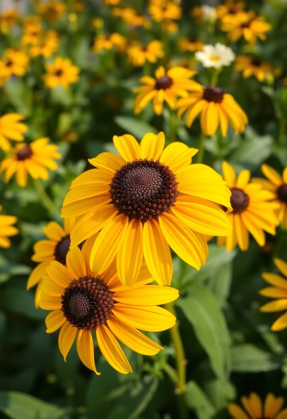 bright yellow flower blooms