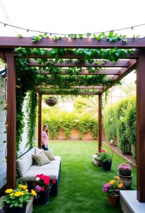 cozy small backyard pergolas