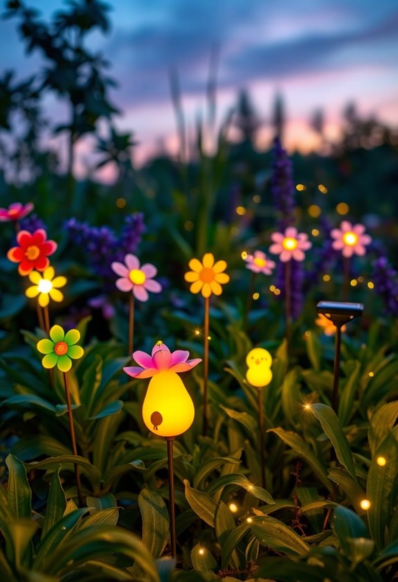 decorative solar powered yard art