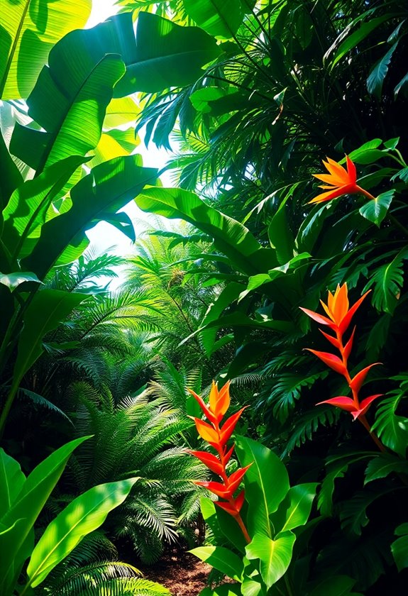 lush green tropical plants