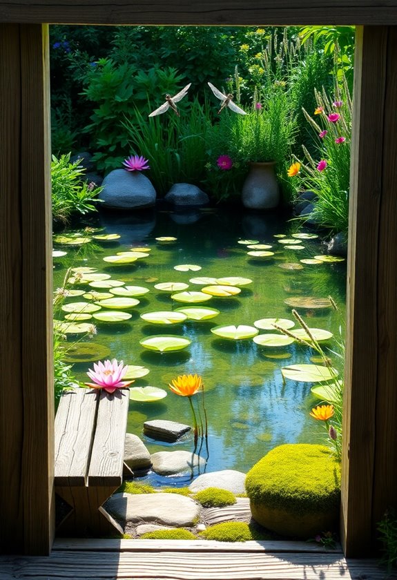 natural rustic pond decor