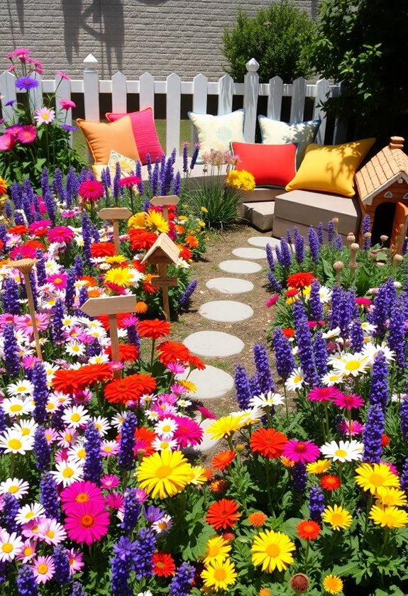 outdoor flower bed decor