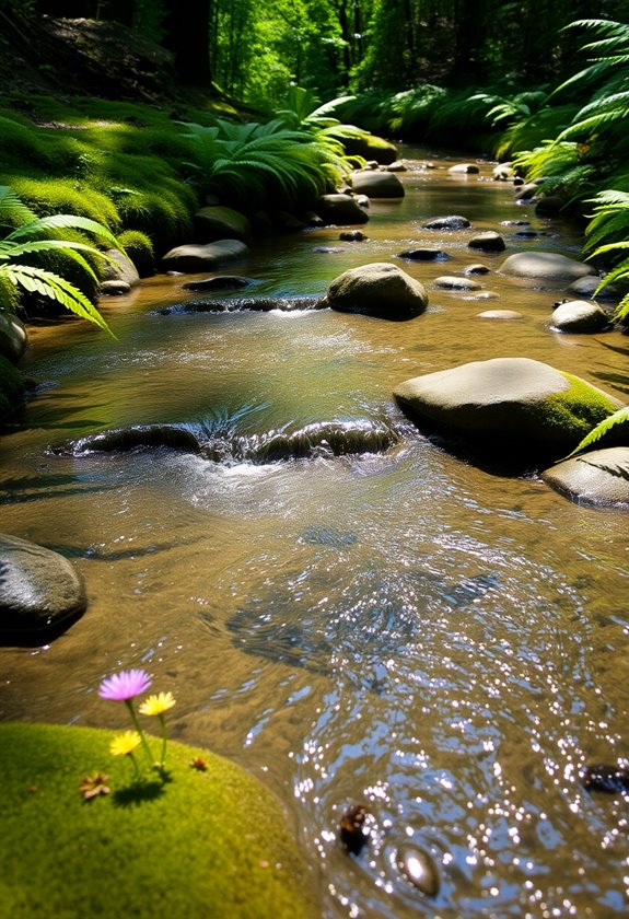 peaceful flowing water channels