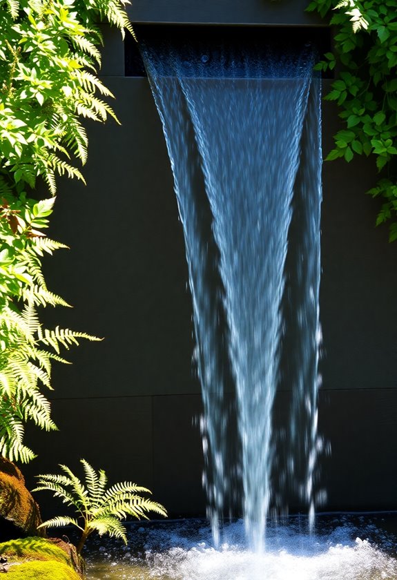 relaxing cascading water feature