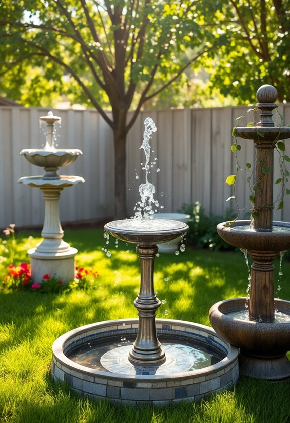 soothing water displays outdoors