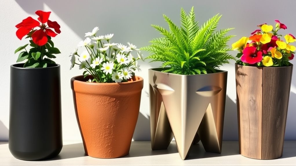 stylish and functional flower pots