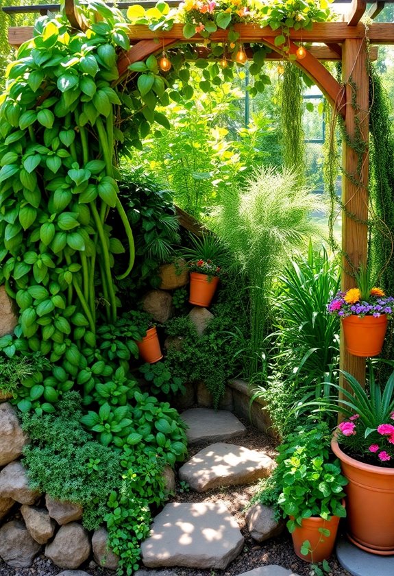 vibrant aromatic herb garden