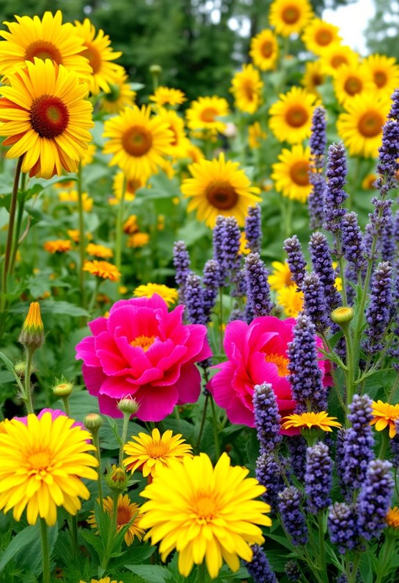 vibrant flowers throughout seasons