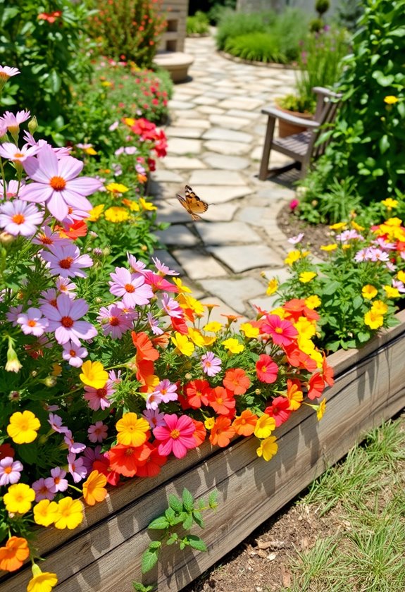 vibrant garden border design