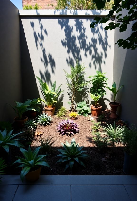 assess garden dimensions and sunlight