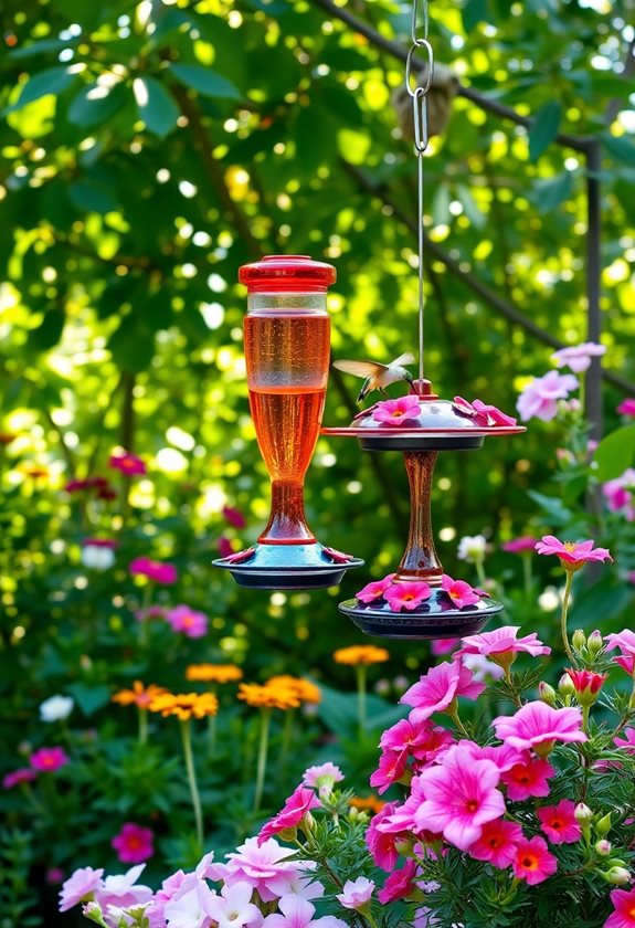 attract hummingbirds with feeders