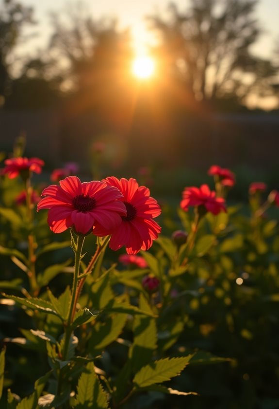 backlighting enhances garden photography