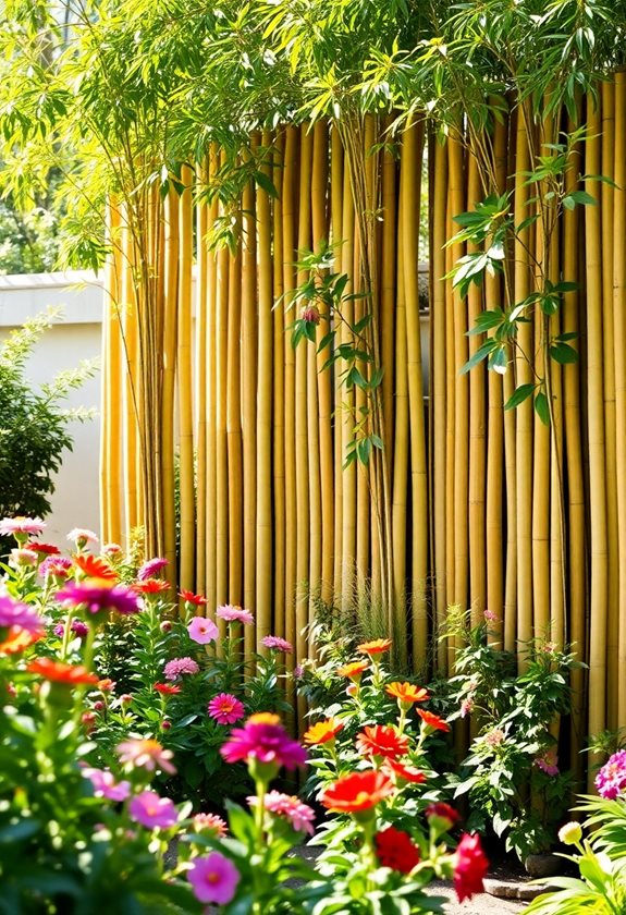 bamboo fencing enhances gardens