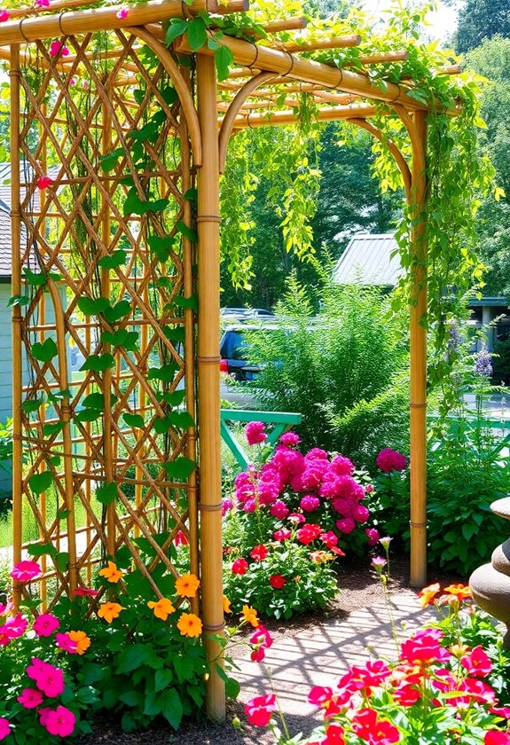 bamboo trellis for climbing plants