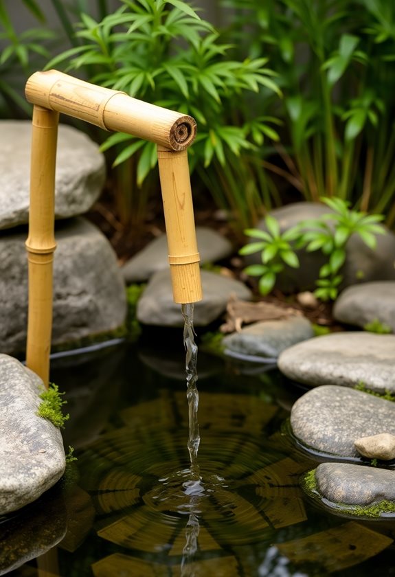 bamboo water spouts tranquility
