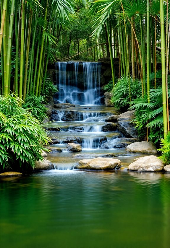 bamboo waterfall for relaxation