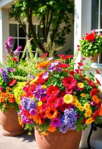 beautiful container flower arrangements