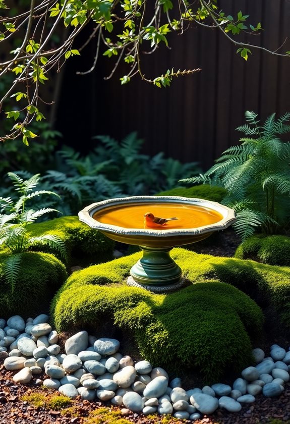 birdbaths enhance garden tranquility