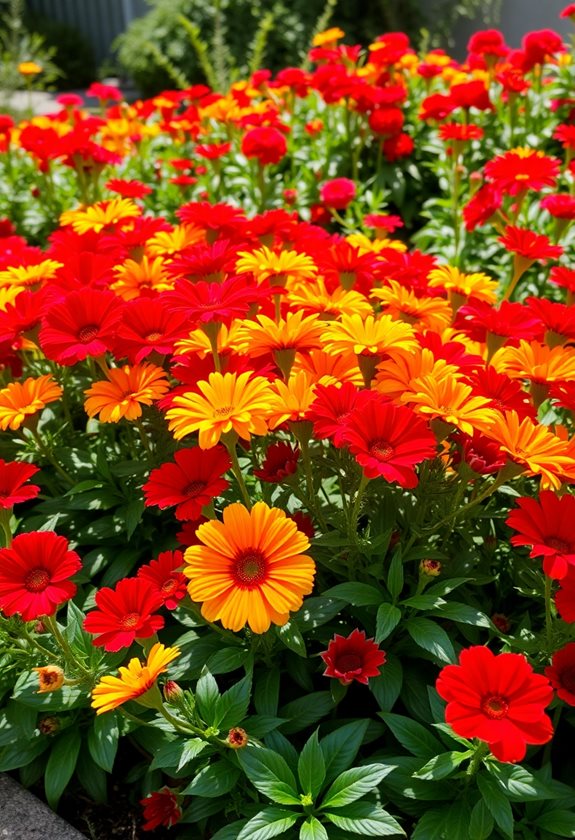 bold red and yellow blooms