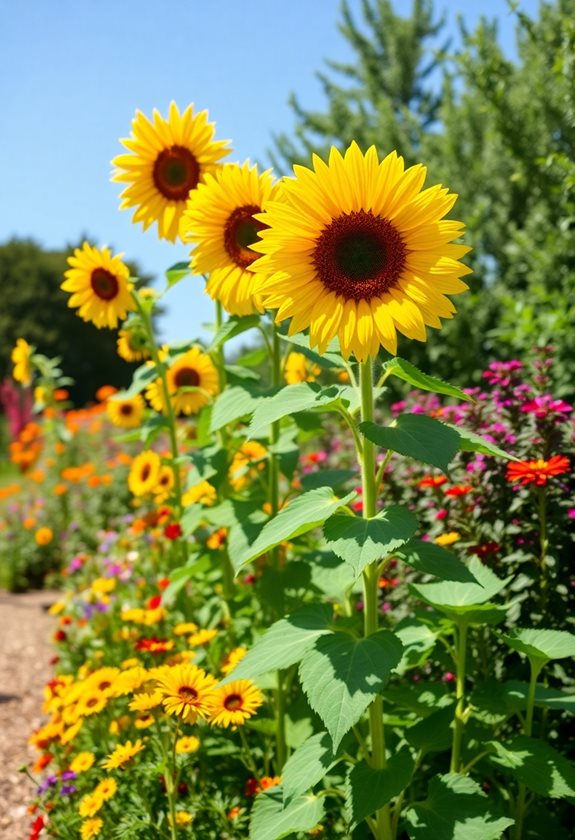 bold sunflowers brighten gardens