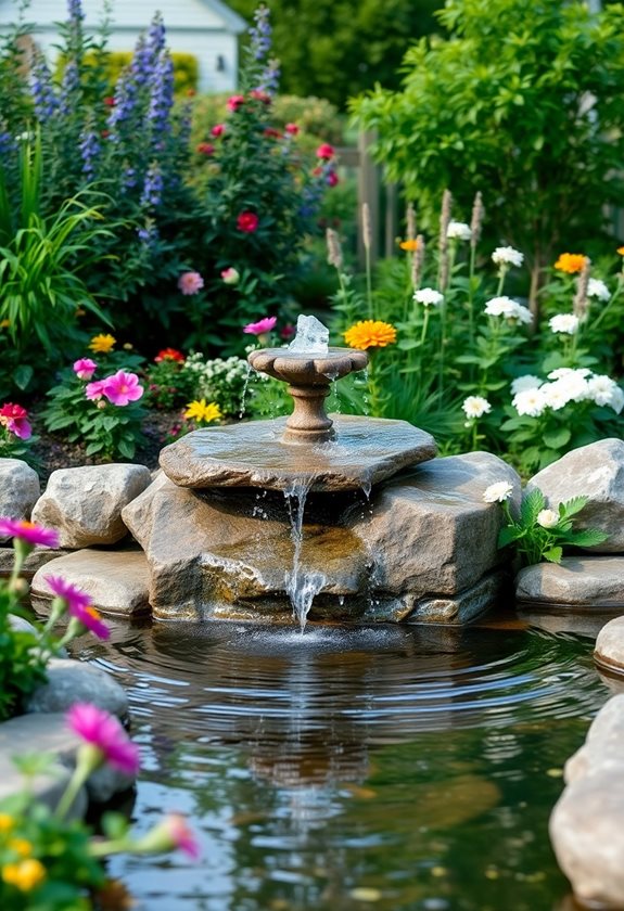 bubbling fountains create tranquility