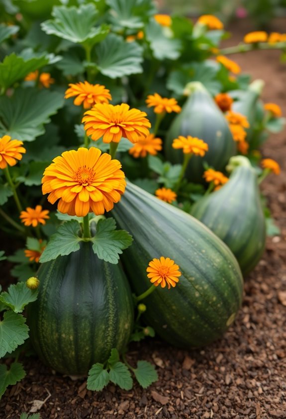 calendula enhances squash growth