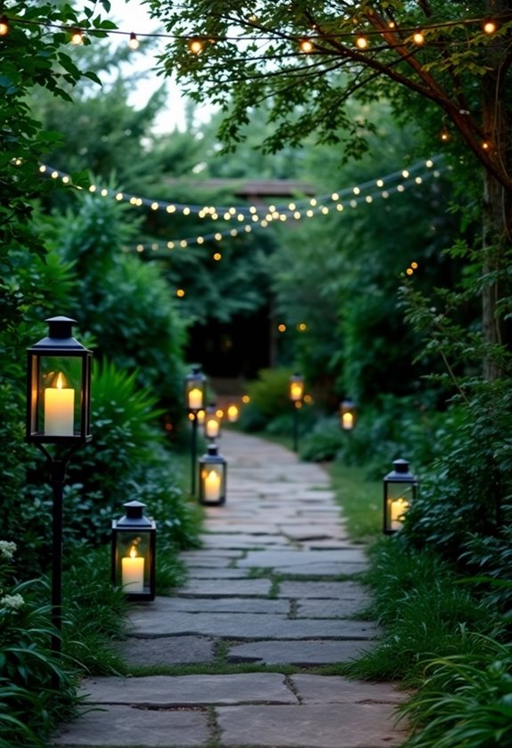 candlelit garden pathway design