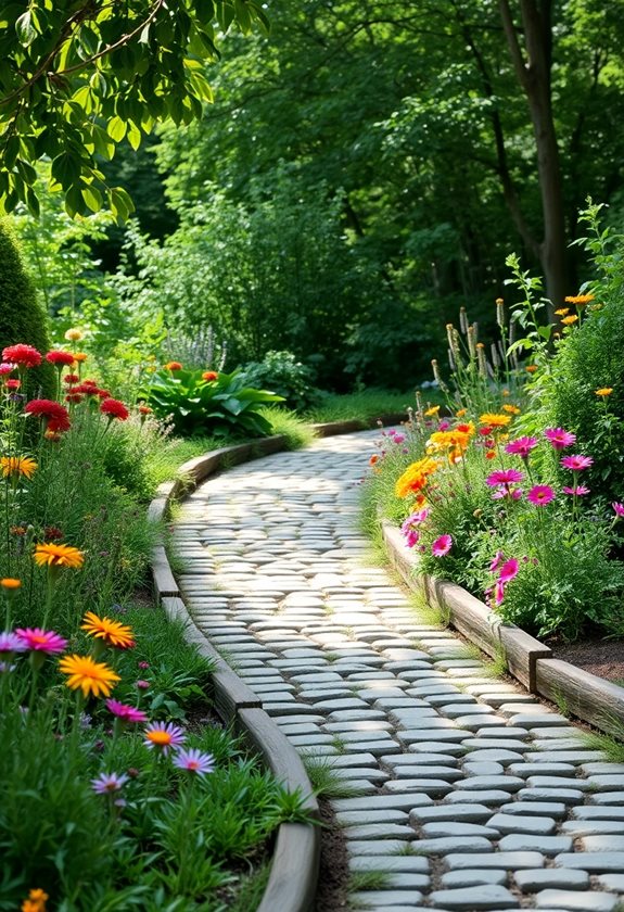 charming cobblestone garden paths