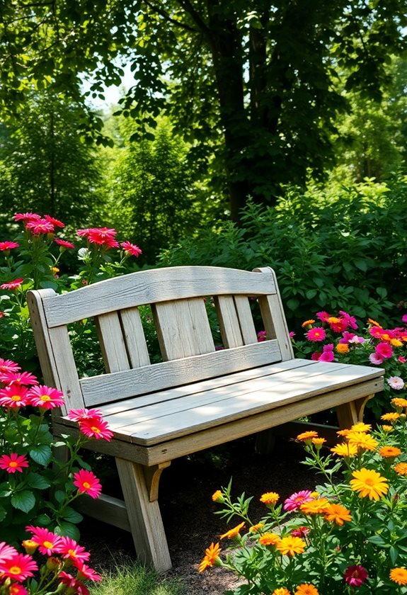 charming outdoor garden bench