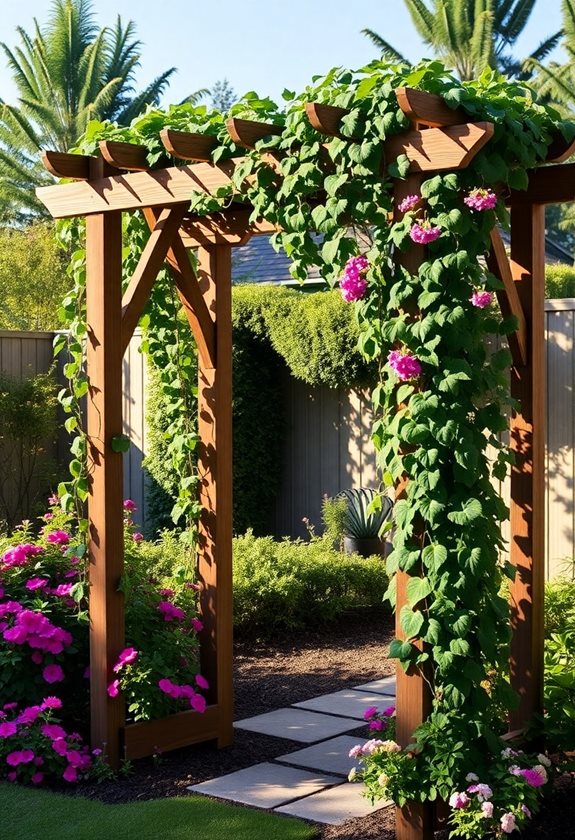 charming trellises with greenery