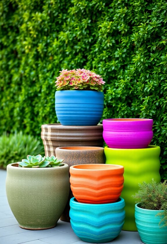 clustered pots for aesthetics