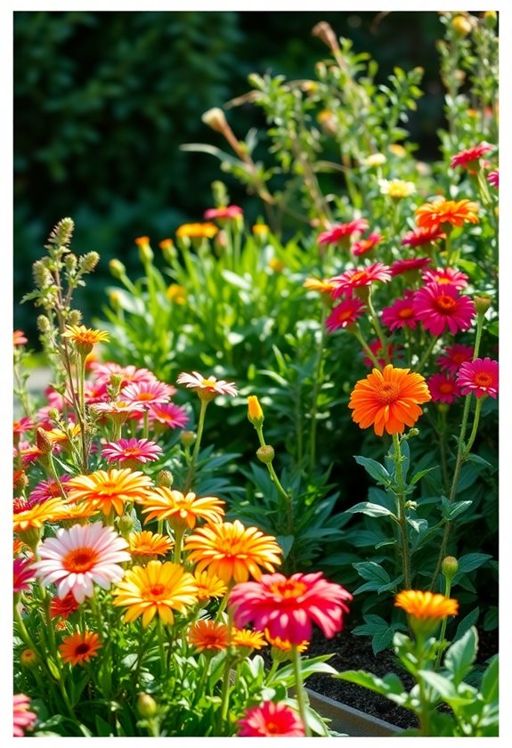 cohesive colorful garden design