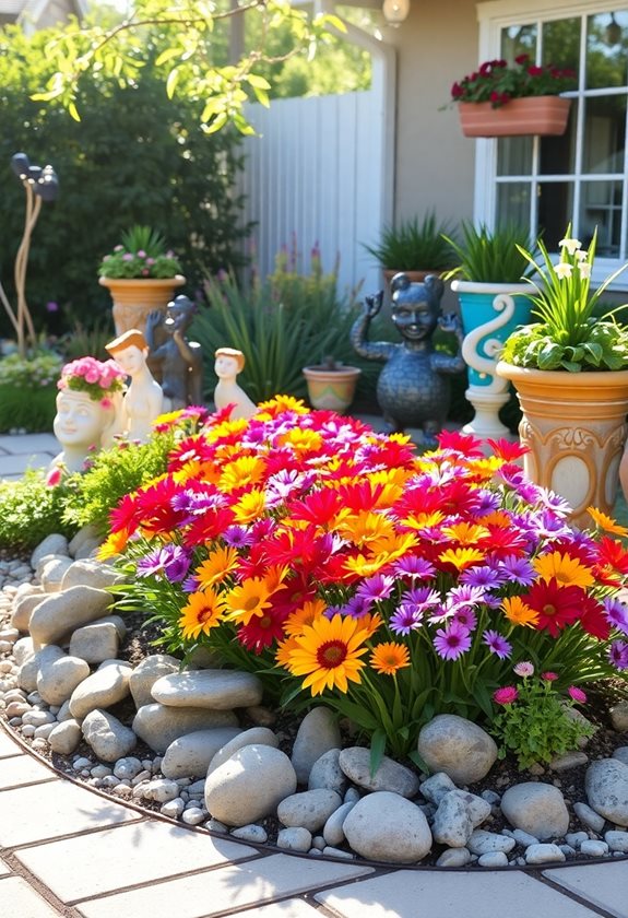 colorful accessories enhance gardens