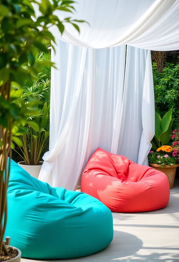 colorful bean bags retreat