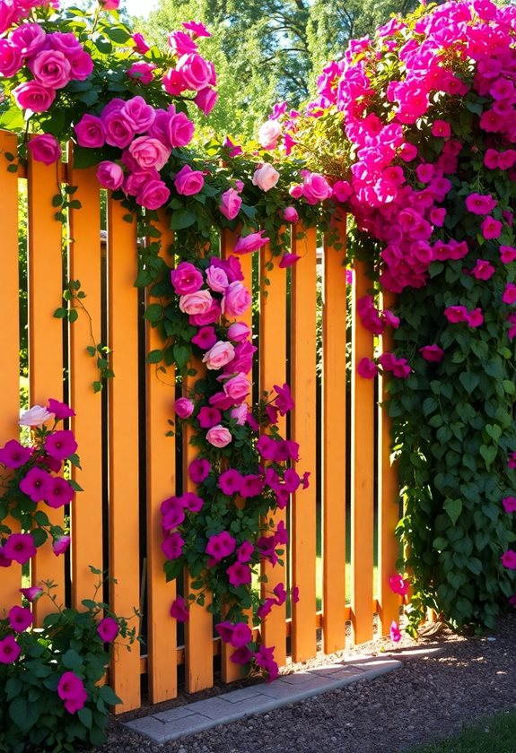 colorful blooms for fences