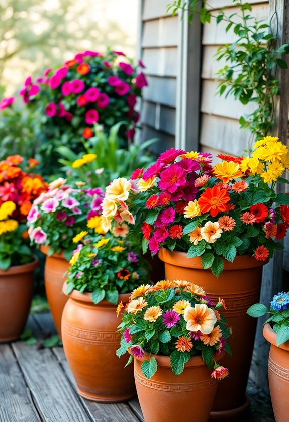 colorful container flower gardening