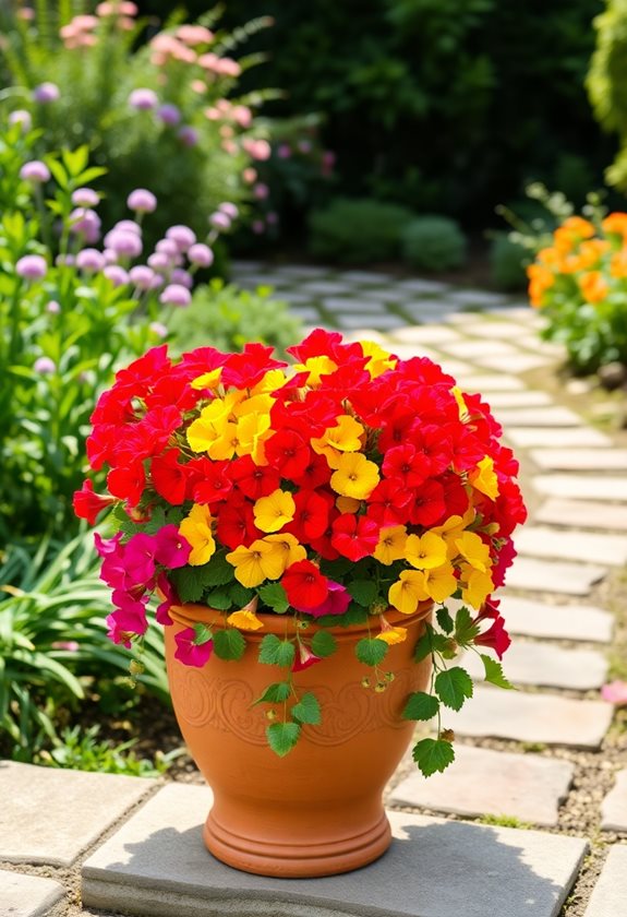 colorful easy care geraniums