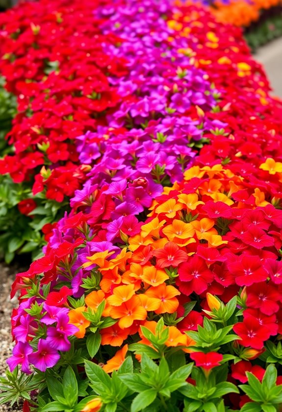 colorful flower bed arrangement