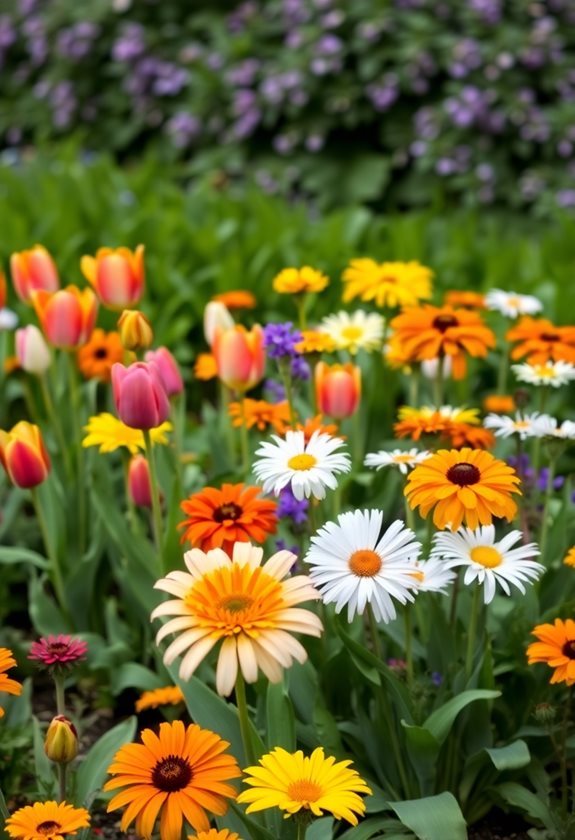 colorful flower bed design
