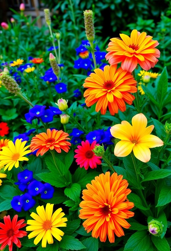 colorful flower bed emotions