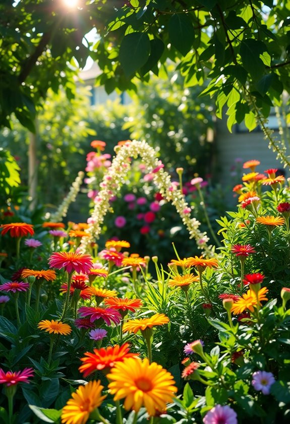 colorful garden boosts mood