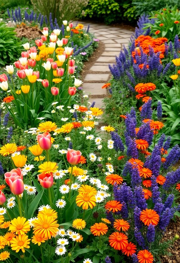 colorful garden flower selection