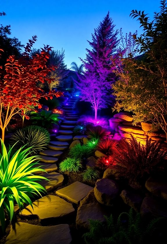 colorful garden lighting ideas