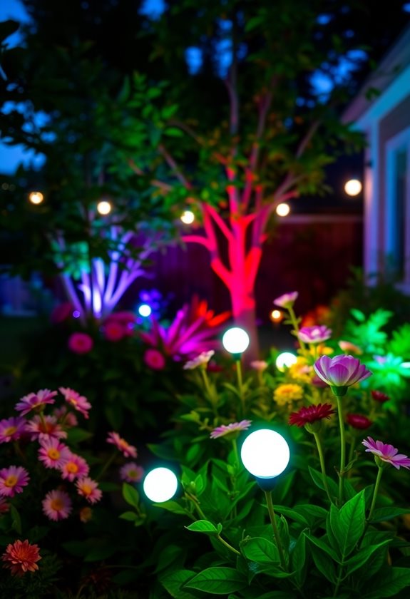 colorful garden lighting options