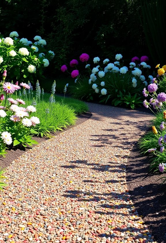 colorful gravel garden pathways