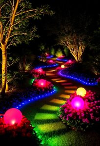 colorful illumination for gardens