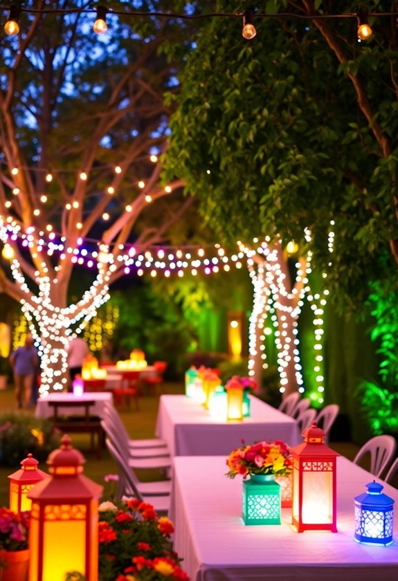 colorful led garden lighting