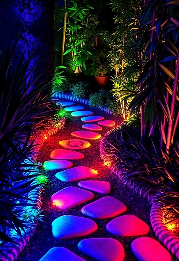 colorful led pathway lighting