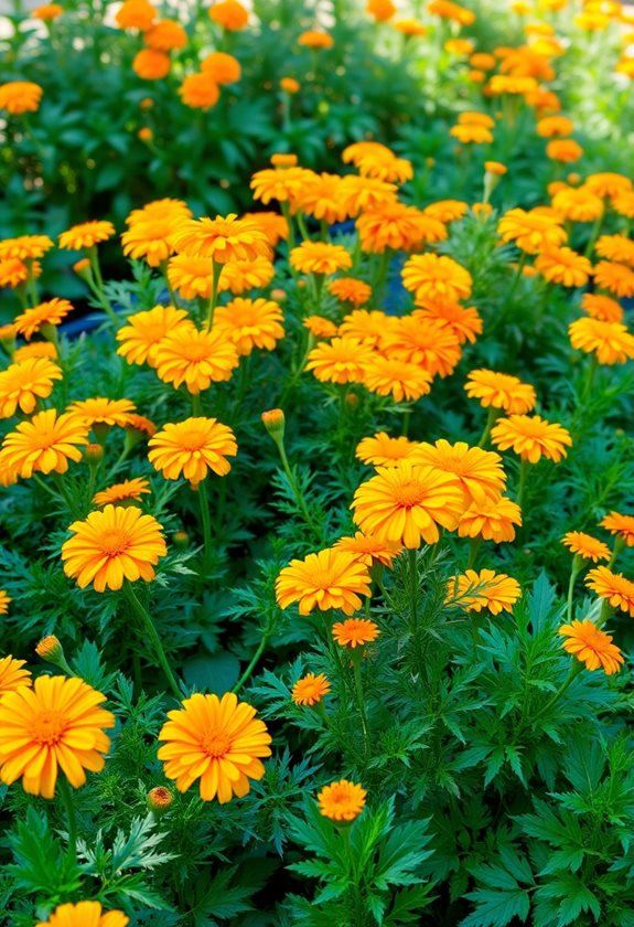colorful pest repelling marigolds