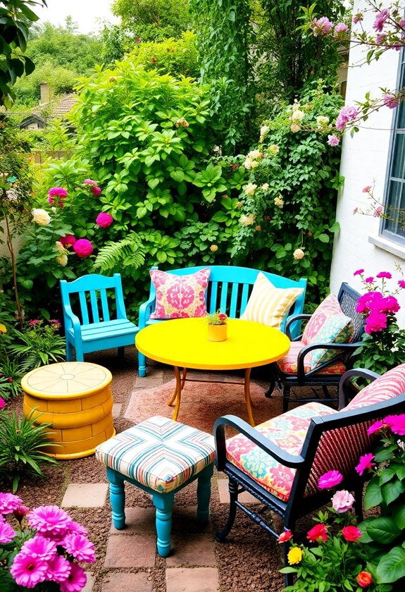 colorful playful garden furniture